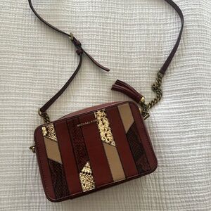 Michael Kors Brown and Tan Crossbody Bag